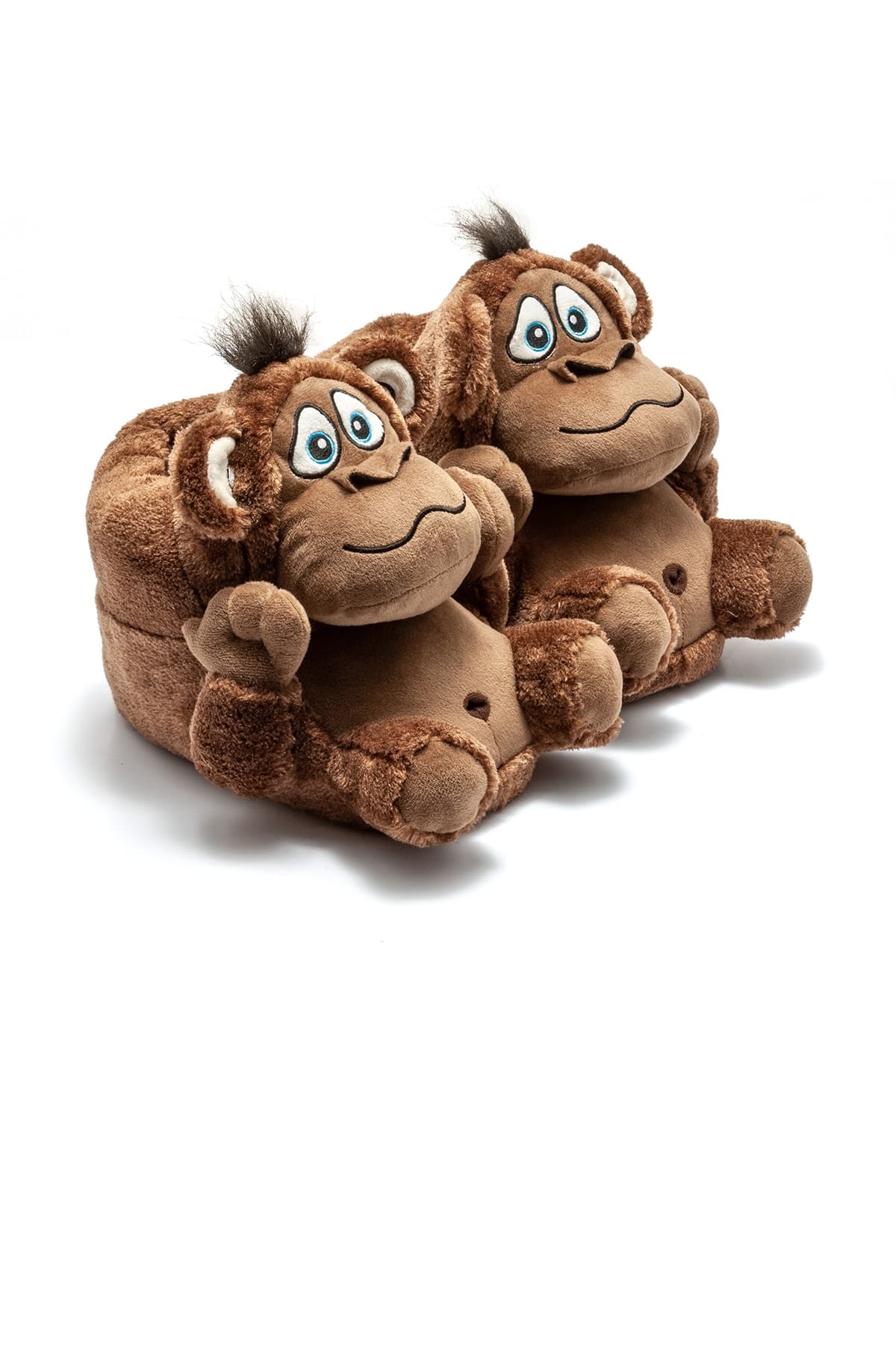 Monkey Unisex Kahve Hayvanlı Panduf - Ev Içi Rahat Ve Sıcak Maymun ürün görseli 3
