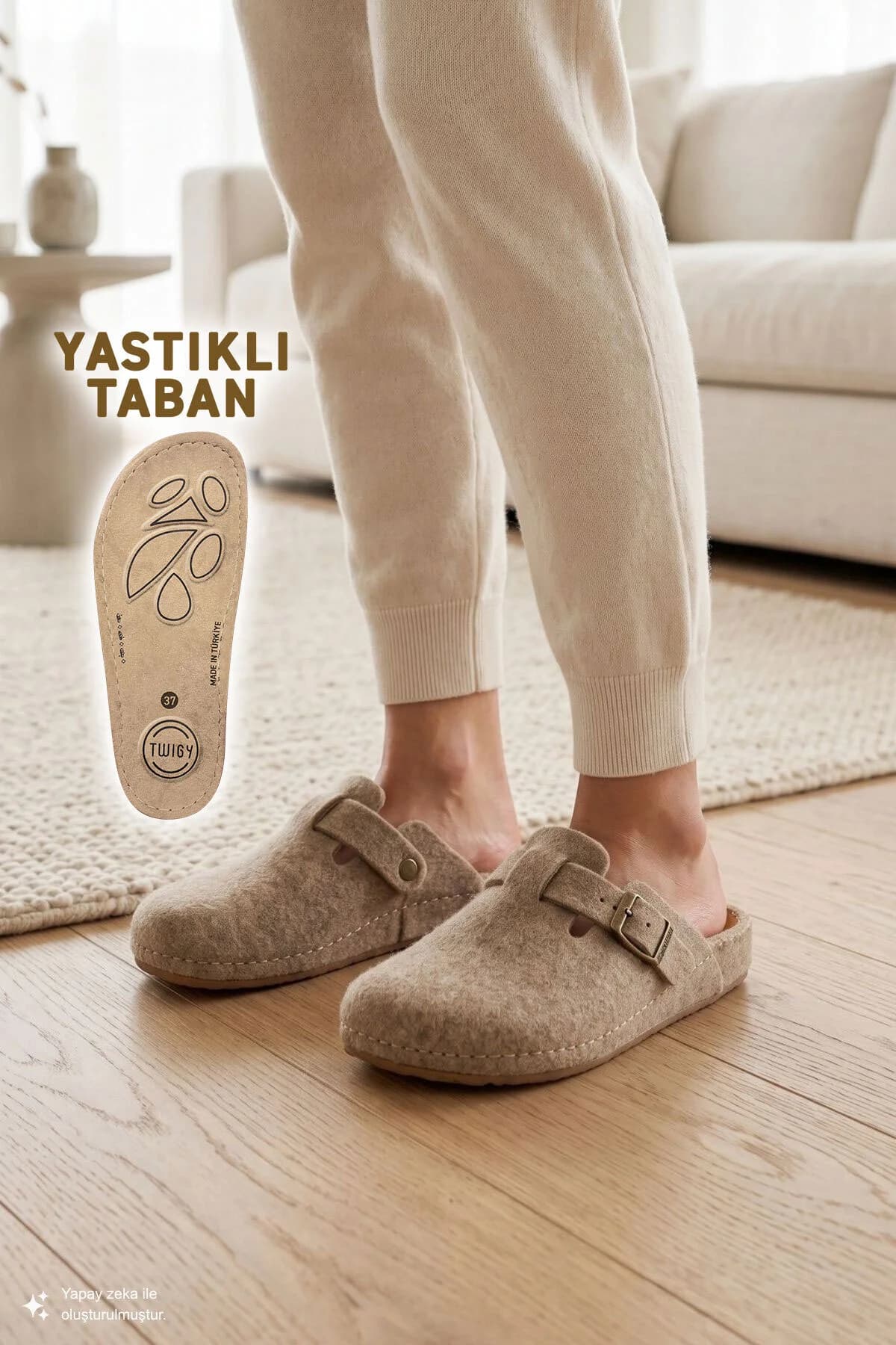 Tuana Kadın,Garson Boy Ev Terliği Bej 36/40 ürün görseli 1